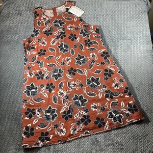 NWT Garnet Hill 100% Linen Dress Women's 18 Pockets Raw Hem Casual Spring Travel